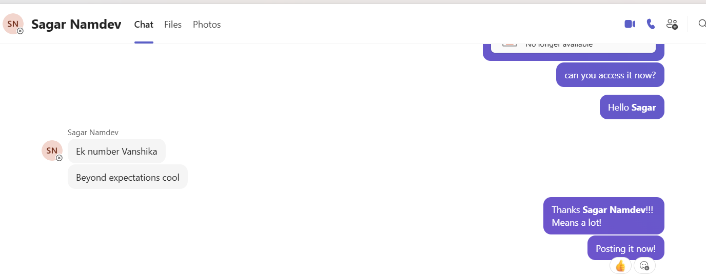 Vanshika Gadekar - Content Portfolio testemonial 1